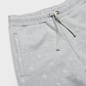 Ted Baker London Unisex Oldst Printed TB Sweatpants in Grey Marl Size: 36